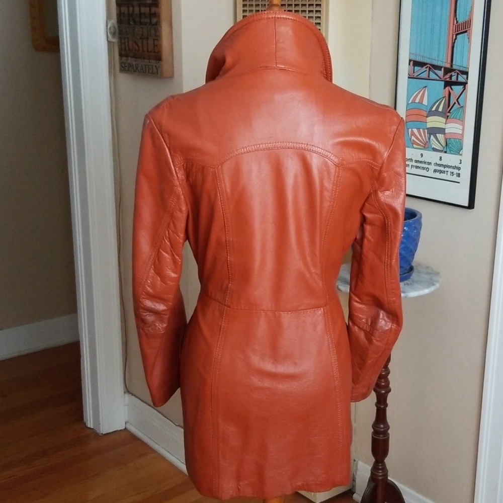 VTG Buttery Smooth Cognac Brown Leather Jacket - Picture 7 of 8